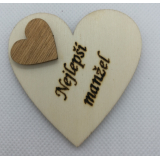 Srdce s věnováním Nejlepší manžel" 6x6 cm, magnetka"