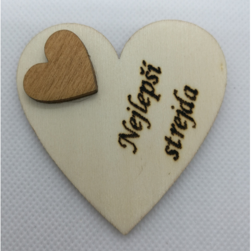 Srdce s věnováním Nejlepší strejda" 6x6 cm, magnetka"