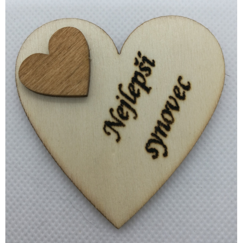 Srdce s věnováním Nejlepší synovec" 6x6 cm, magnetka"