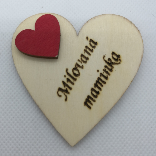 Srdce s věnováním Milovaná maminka" 6x6 cm, magnetka"