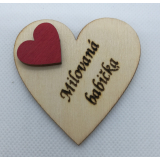 Srdce s věnováním Milovaná babička" 6x6 cm, magnetka"