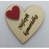 Srdce s věnováním Nejlepší kamarádka" 6x6 cm, magnetka"