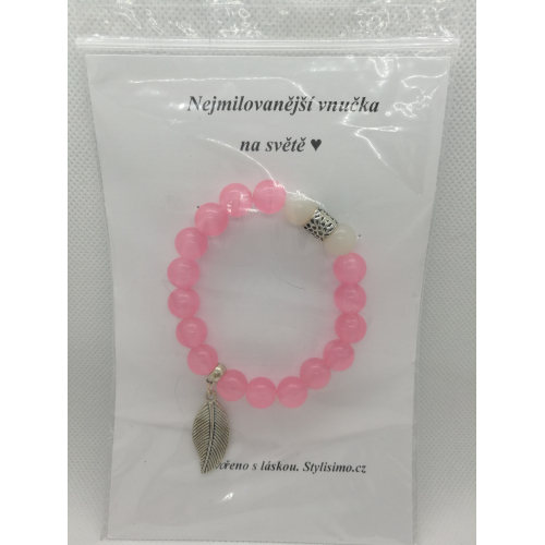 Náramek na kartě s nápisem