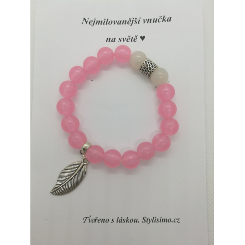 Náramek na kartě s nápisem