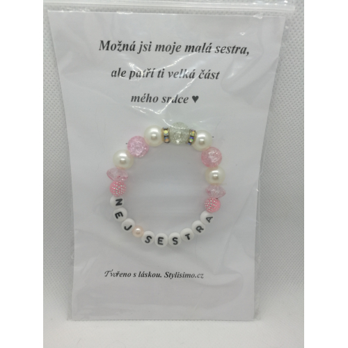 Náramky na kartě s nápisem