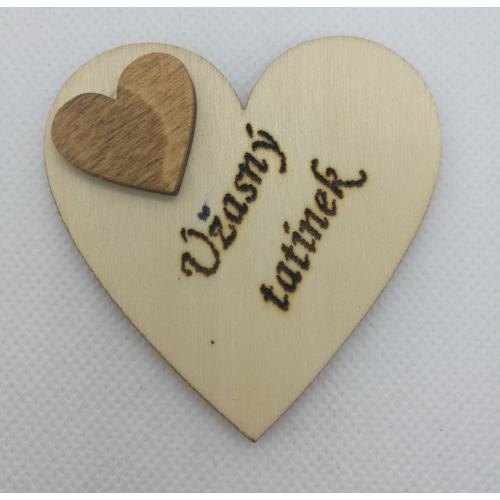 Srdce s věnováním Úžasný tatínek" 6x6 cm, magnetka"