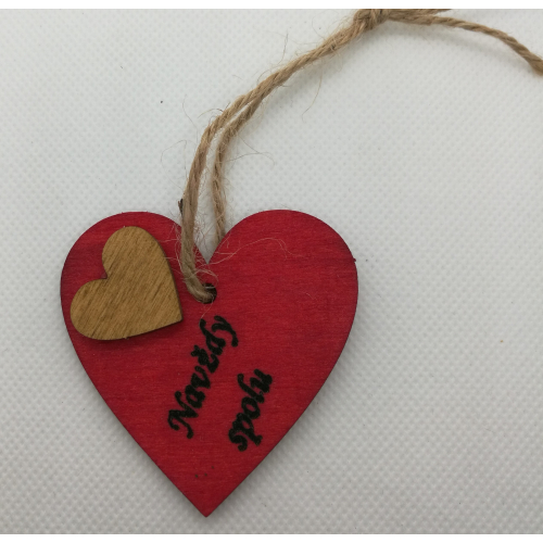 Srdce s věnováním Navždy spolu" 5,5x5,5 cm, na zavěšení"